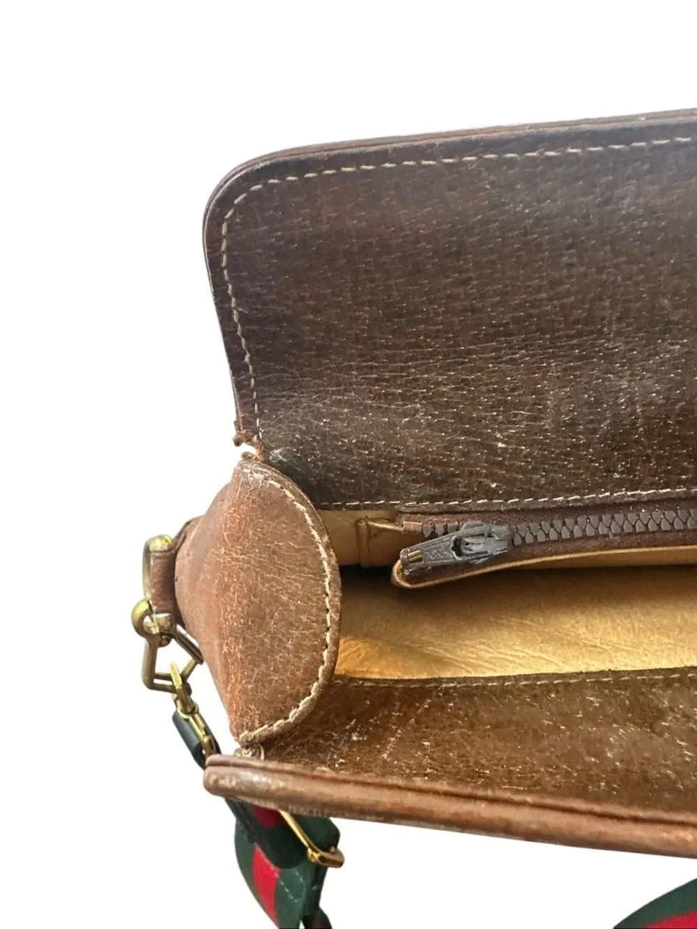 Gucci Jackie Beige Brown GG Supreme Crossbody with Signature Web Strap